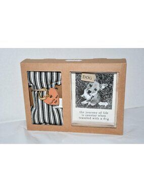 Mud Pie Journey of Life Dog Frame & Muddy Paws Keychain Gift Set NIB